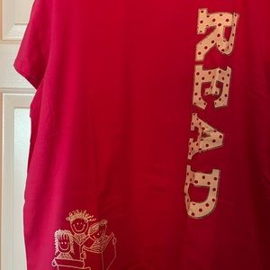 2XL shot pink READ t-shirt NWOT